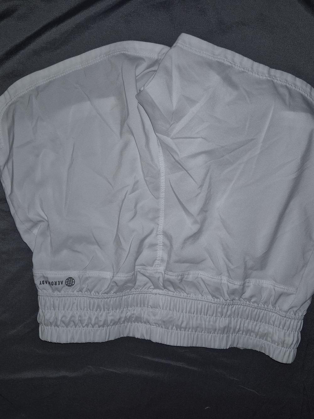 White Strapless Bandeau Top with Elastic Hem